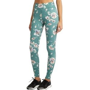 The Upside Deep Sea Floral Performance Leggings Anthropologie Teal Women’s Small